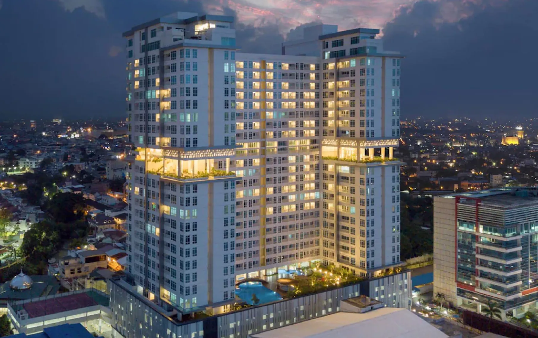 Night Twin Towers Residential